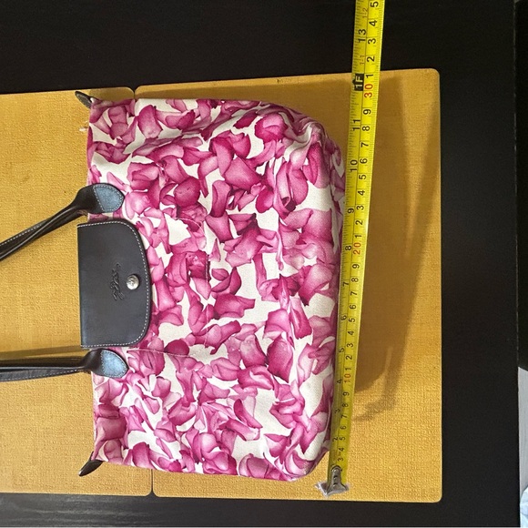 Longchamp Le Pliage Pink Floral Tote Bag - Picture 3 of 13